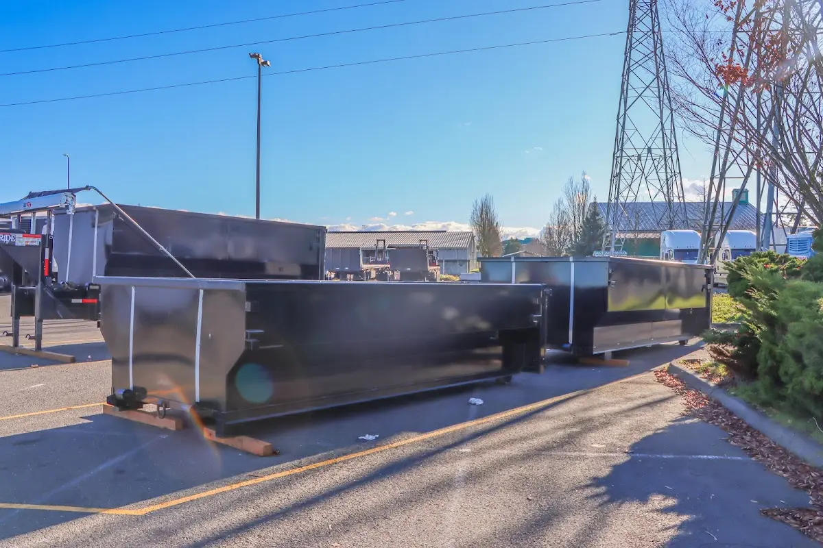 Roll-off dumpster ready for waste disposal at job site for Yard Waste Dumpster Rental in Olney